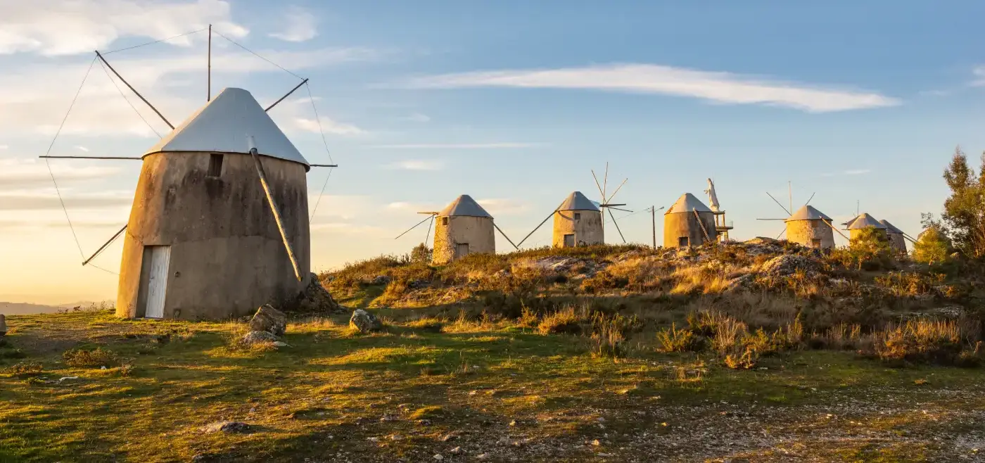 Moinhos dos Gavinhos, a stunning attraction in Penacova, where various mills dot the landscape.